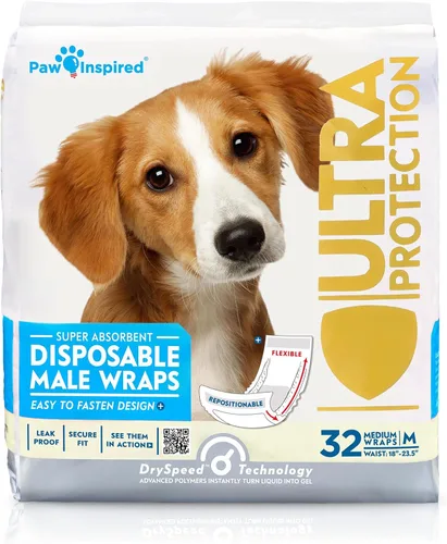 Vista 7 de Paw Inspired Bandas desechables para perros machos, banda para el vientre para perros Pañales desechables para perros Bandas para el vientre