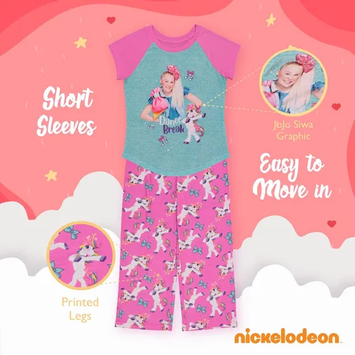 Vista 4 de JoJo Siwa Girls 3-Piece Loose-fit Pajamas Set