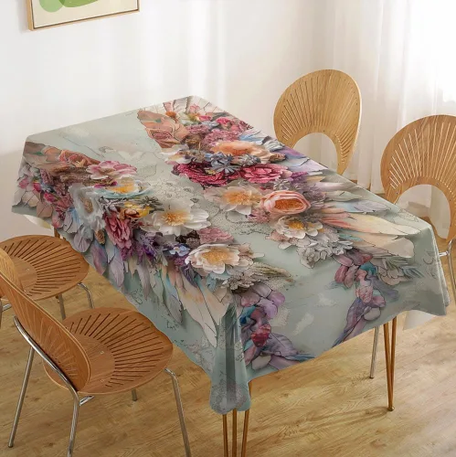 Vista 16 de Mantel rectangular rústico a prueba de derrames, impermeable, con mariposas, decoración de mesa, cubierta de mesa de girasol, color marrón y Marrón