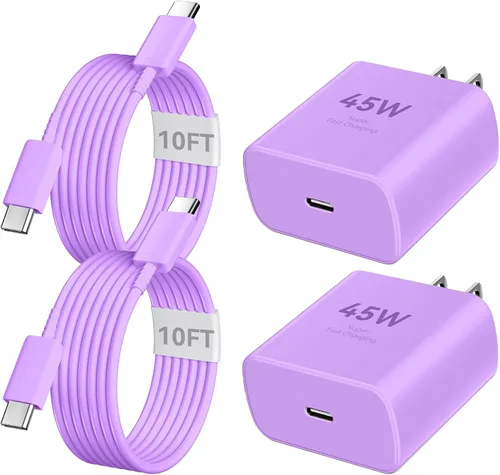 Vista 19 de Cargador para teléfono 17 16 Pro Max de carga rápida, bloque de carga USB C súper rápido de 45 W con cable de carga de 6.6 pies para 17 16 Pro