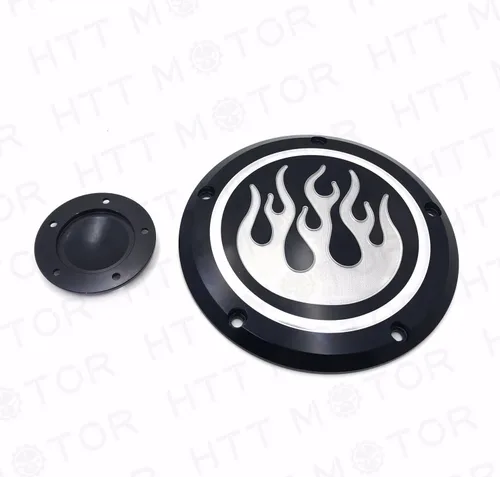 Vista 6 de Road King Dyna Sportster Street Bob Black Flame Fire Derby - Funda de temporizador compatible con motocicleta H-D FLD FLHR FLHR FLHTC FLHTCU FLSTSB