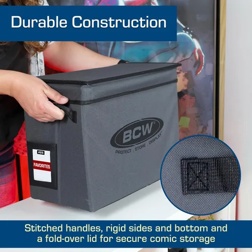 Vista 4 de BCW Caja de almacenamiento de cómics – 2 unidades Estuche plegable Cada uno se adapta a 125-150 libros de cómics con funda y tablero
