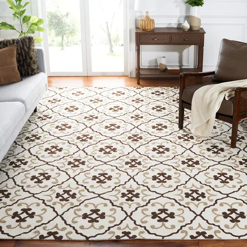 Vista 19 de SAFAVIEH Four Seasons Collection FRS234A - Alfombra de pasillo floral con gancho a mano, 2 pies 3 pulgadas x 8 pies, color azul/marfil