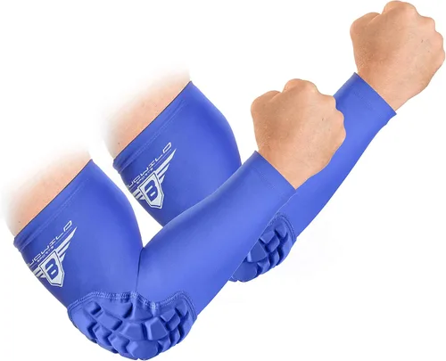 Vista 4 de Bucwild Sports Padded Compression Elbow Arm Sleeves for Basketball, Football & Volleyball Youth & Adult Size Pads