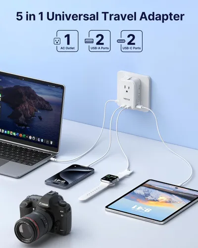 Vista 12 de VINTAR 45W Universal Travel Adapter, Ultra Thin International Power Adapter