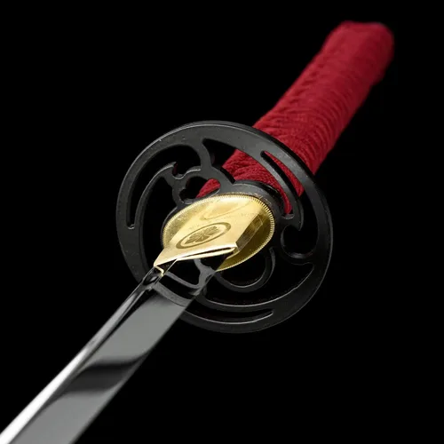 Vista 7 de Espada Katana Samurai de espiga completa, acero de alto carbono 1060, pulido de espejo, práctica, afilada de afeitar, espada japonesa de 41 pulgadas