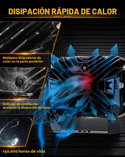 Vista 6 de Auxbeam 7x5 pulgadas LED Pod V-MAX Series 270° Shooter Offroad Ditch Light 7 x 5 pulgadas (cuadrado)
