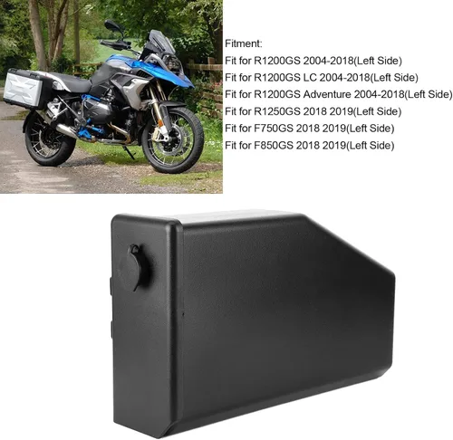 Vista 2 de Aramox Caja de herramientas de motocicleta, contenedor de almacenamiento ABS negro para R1200GS, R1250GS, F750GS, F850GS, accesorio de montaje