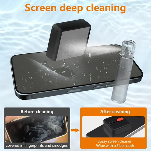 Vista 5 de Kit de limpieza de teléfono celular, kit de limpieza para iPhone para puerto de carga, kit de limpieza de teclado para Airpods/Android/USB