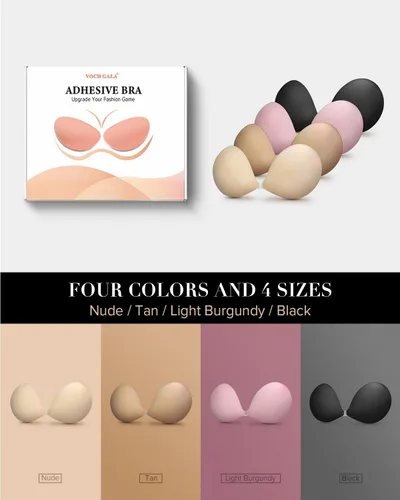 Vista 8 de VOCH GALA Sticky Bra Push Up for Women, Strapless Backless Bra for WeddingPartiesEvents, Comfortable Adhesive Bra
