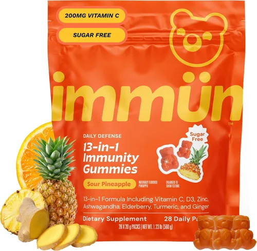 Vista 15 de Grüns Gomitas de inmunidad inmune con vitamina C, apoyo inmunológico diario