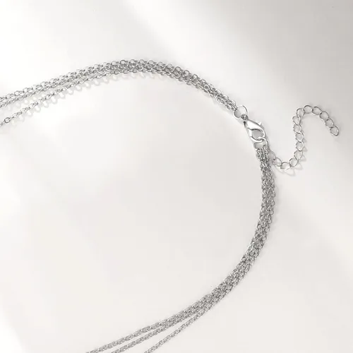 Vista 5 de Collar gótico de sol y luna para mujer, collares con colgante de cristal, accesorios Y2K, collar de luna creciente en capas para mujer, collar