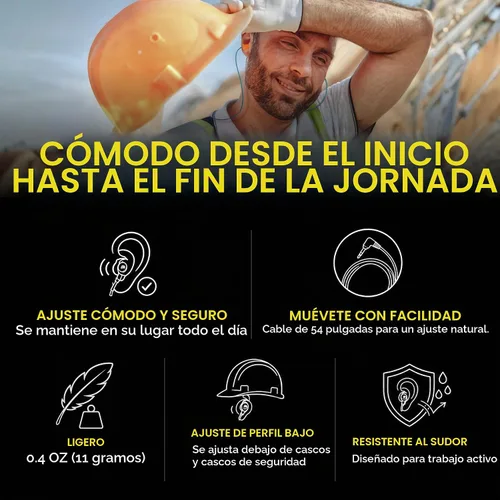 Vista 5 de Tapones para orejas/audífonos – 1.ª generación (naranja) Plugfones