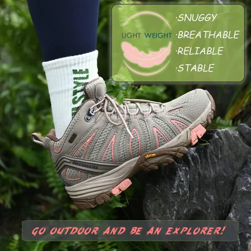 Vista 6 de ROCKROOSTER Bedrock - Botas de senderismo impermeables para mujer, transpirables, para exteriores, (OT21066)