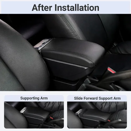Vista 6 de Para Mazda CX-3 Apoyabrazos Mazda 2 Skyactiv Versión Car Central Consola Contenedor Reposabrazos Reemplazo CX3 Accesorios Piezas interiores Puntadas
