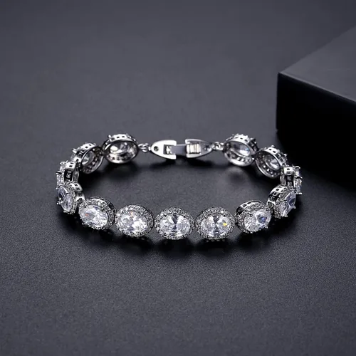 Vista 4 de PAENENPH Pulsera de moissanita con corazón de oro de 14 quilates, pulsera de lujo con dije de corazón, regalo de joyería de Navidad de moda