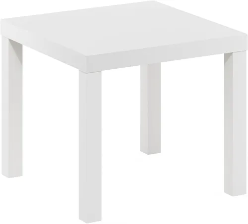 Vista 5 de Furinno Classic Square Parsons Mesa Auxiliar Lateral, Paquete de 1, Blanco