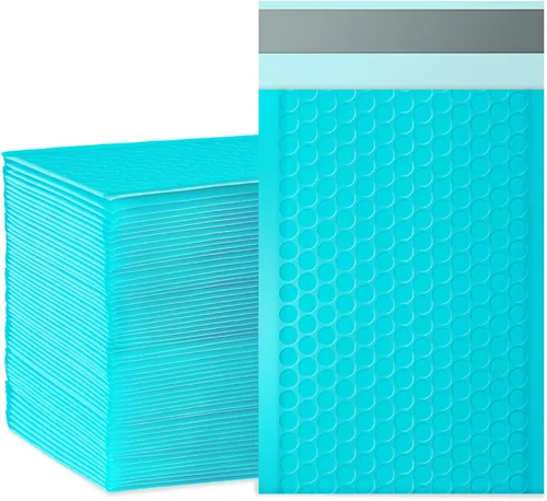 Vista 7 de packbabol Sobres de burbujas, sobres de burbujas acolchados de polietileno de 4 x 7 pulgadas, paquete de 50 sobres de burbujas, opacos Negro