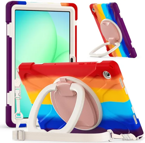 Vista 92 de 360 Rotation Case for Galaxy Tab ActivePro/Tab Active4 Pro/Active 5 Pro 10.1" Sturdy Cover Rotate Ring Stand Shoulder Carrying Strap Hand Strap