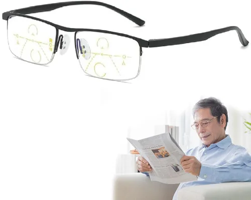 Vista 3 de Gafas de lectura, anteojos de lectura de doble uso lejano y cercano, anteojos de lectura progresivos (3 unidades, 1 x)