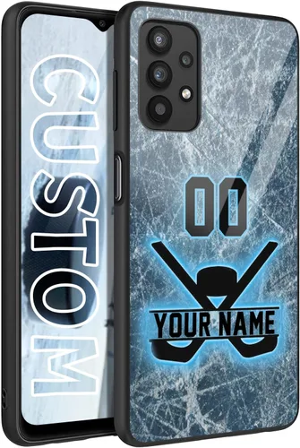 Vista 19 de Personalized Ice Hockey vs Name Number US Flag Decor Rubber Cover Phone Case for Galaxy America Fire