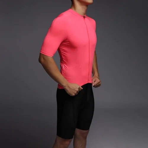 Vista 4 de Maillot de ciclismo para hombre, con bolsillo con cremallera, manga corta, ligera, Aero Race Fit, camiseta de ciclismo UPF 50+