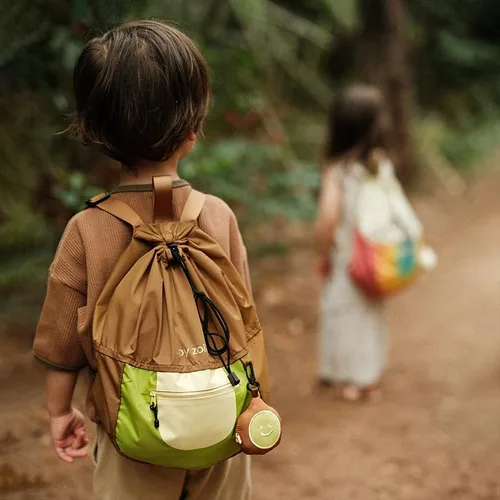 Vista 7 de Zoy zoii Bolsa con cordón para niños, bonita bolsa de regalo para niñas, niños, deportes, campamento, viajes al aire libre, Kiwi