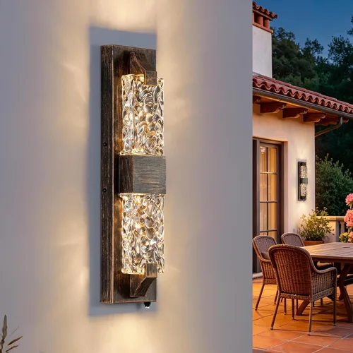 Vista 27 de Luz de pared inteligente para exteriores, RGB, App y Alexa, dorado