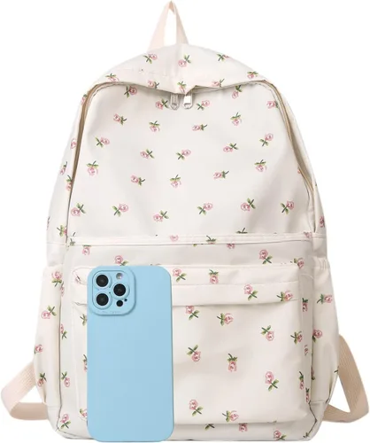 Vista 4 de Graywhsky Bolsa para niñas, bolsas escolares para escuela japonesa, escuela al vapor, bolsas y mochilas, mochila para hombres y trabajo, Blanco-C