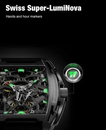 Vista 3 de CIGA Design Z Series - Reloj mecánico automático versión portaaviones, puntero de forma de avión, caja de titanio, esqueleto Tonneau, reloj