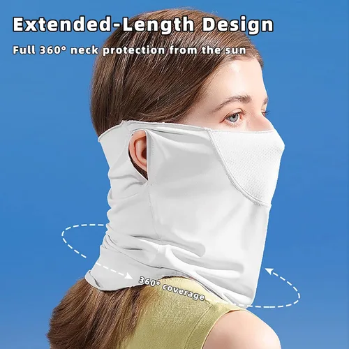 Vista 2 de Protección solar UV, polaina para el cuello, máscara facial refrescante para protección solar, pasamontañas transpirable, bandana para mujer