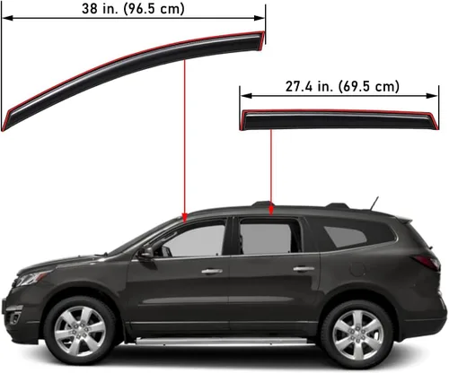 Vista 2 de Lightronic Visera de Ventana de Ventilación Automática Extra Duradera con Clip en Canal, Compatible con Chevrolet Traverse 2009-2017, Protector