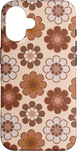 Vista 32 de 70s Retro Floral Pattern in Brown, Tan and Camel Case for iPhone 17