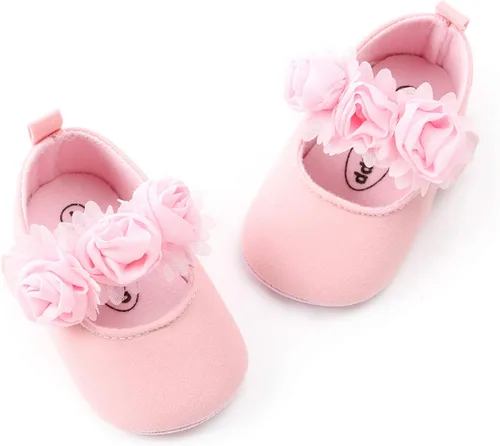 Vista 7 de myppgg Zapatos planos Mary Jane para bebé niña, con lazo brillante, vestido de princesa, zapatos de cuna antideslizantes para niños pequeños que