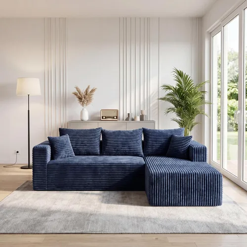 Vista 37 de Sofá modular deshuesado de 118 pulgadas con diván y otomano de pana de gran tamaño en forma de U, sofá de nube para asiento profundo para sala