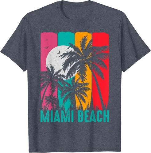 Vista 34 de Camiseta Miami Beach, Negro, S
