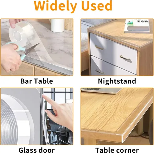 Vista 5 de Protector de Esquinas y Bordes a Prueba de Bebés, Protector Suave y Transparente para Esquinas de Mesas y Muebles y Tope de Seguridad para Puertas