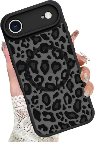 Vista 55 de KANGHAR - Funda para iPhone 11 [Compatible con Magsafe] Patrón estampado de leopardo Lindo guepardo Funda protectora magnética para niñas, mujeres
