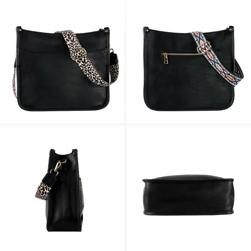Vista 7 de KOGTLA - Juego de 2 bolsas de hombro cruzadas para mujer con 2 correas ajustables para guitarra de leopardo