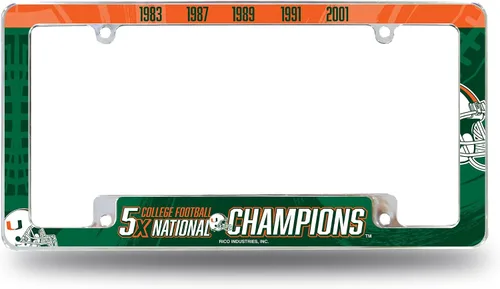 Vista 16 de Rico Industries Marco cromado de la NCAA de 12 x 6 pulgadas, marco cromado para placa de automóvil, camión, SUV