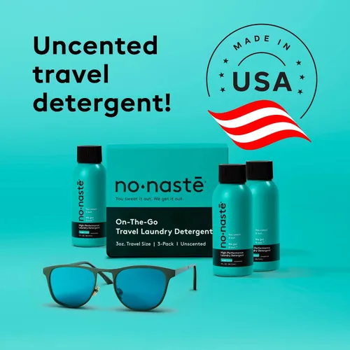 Vista 2 de Nonaste Detergente para ropa de viaje Pure Clean, (3 Fl Oz, Paquete de 3) – Tamaño de viaje sin perfume, portátil y ligero Detergente de limpieza