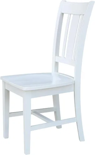 Vista 5 de International Concepts - Juego de dos sillas de comedor San Remo Splatback, color blanco