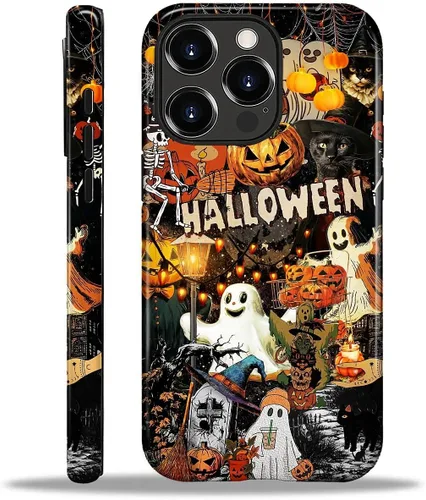 Vista 48 de Funda para iPhone 13 iPhone 14, a prueba de golpes, funda protectora híbrida de 2 capas, doble protección contra caídas, antiarañazos, diseño