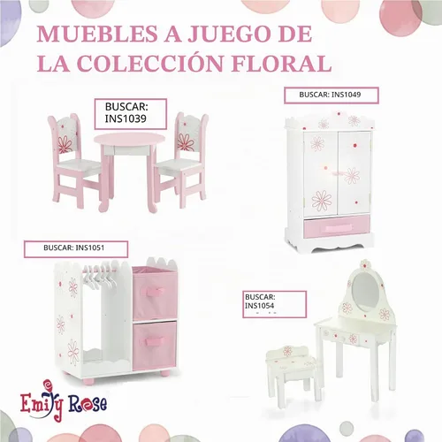 Vista 6 de Emily Rose Litera para muñecas de 18 pulgadas con ropa de cama floral y escalera, 2 camas individuales apilables, se adapta a muñecas American Girl