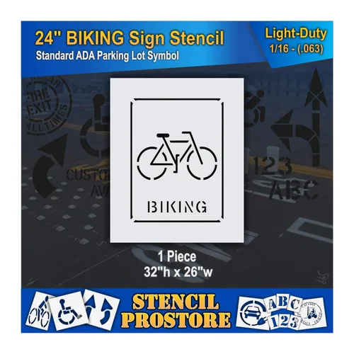 Vista 5 de Plantillas de pavimento – 24 pulgadas – Bicicleta con plantilla de palabras para ciclismo – 24 x 18 pulgadas x 1/8 pulgadas (128 mil) – Grado