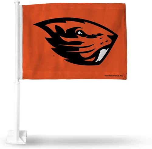 Vista 16 de Rico Industries Bandera de coche de doble cara de la NCAA, gran accesorio para automóvil