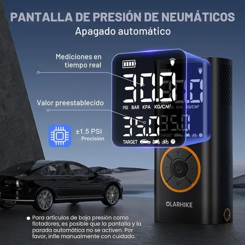 Vista 6 de OlarHike Compresor de aire portátil para inflador de neumáticos, sistema de manguera dual inteligente, bomba de aire automática para neumáticos