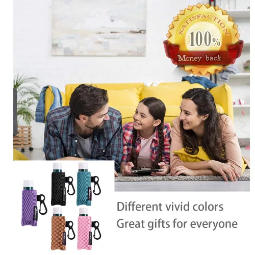 Vista 7 de WK IEASON Llavero para bálsamo labial, 5 unidades, clip negro en lápiz labial, fundas para llavero, bolsa de punto apretado, soporte elástico