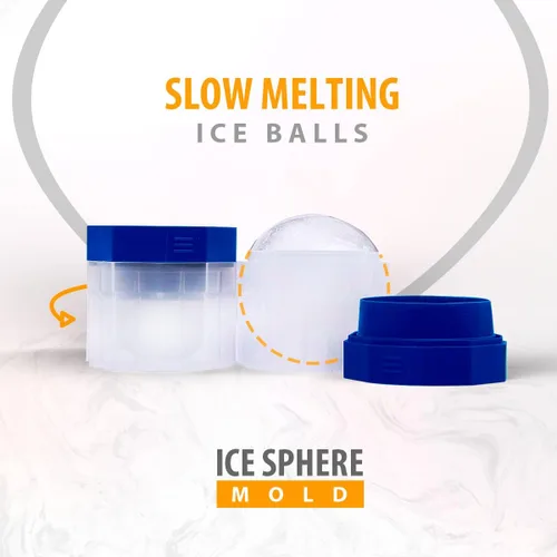 Vista 5 de Moldes de alta calidad para bolas de hielo, esferas de hielo redondas de 2.5 pulgadas. Moldes apilables para hacer bolas de hielo de derretimiento