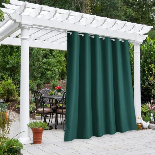 Vista 66 de NICETOWN Cortina para Exteriores para Patio Impermeable de 84 Pulgadas de Ancho, Aislamiento Térmico con Ojales Antioxidantes Bloqueo UV Cortina